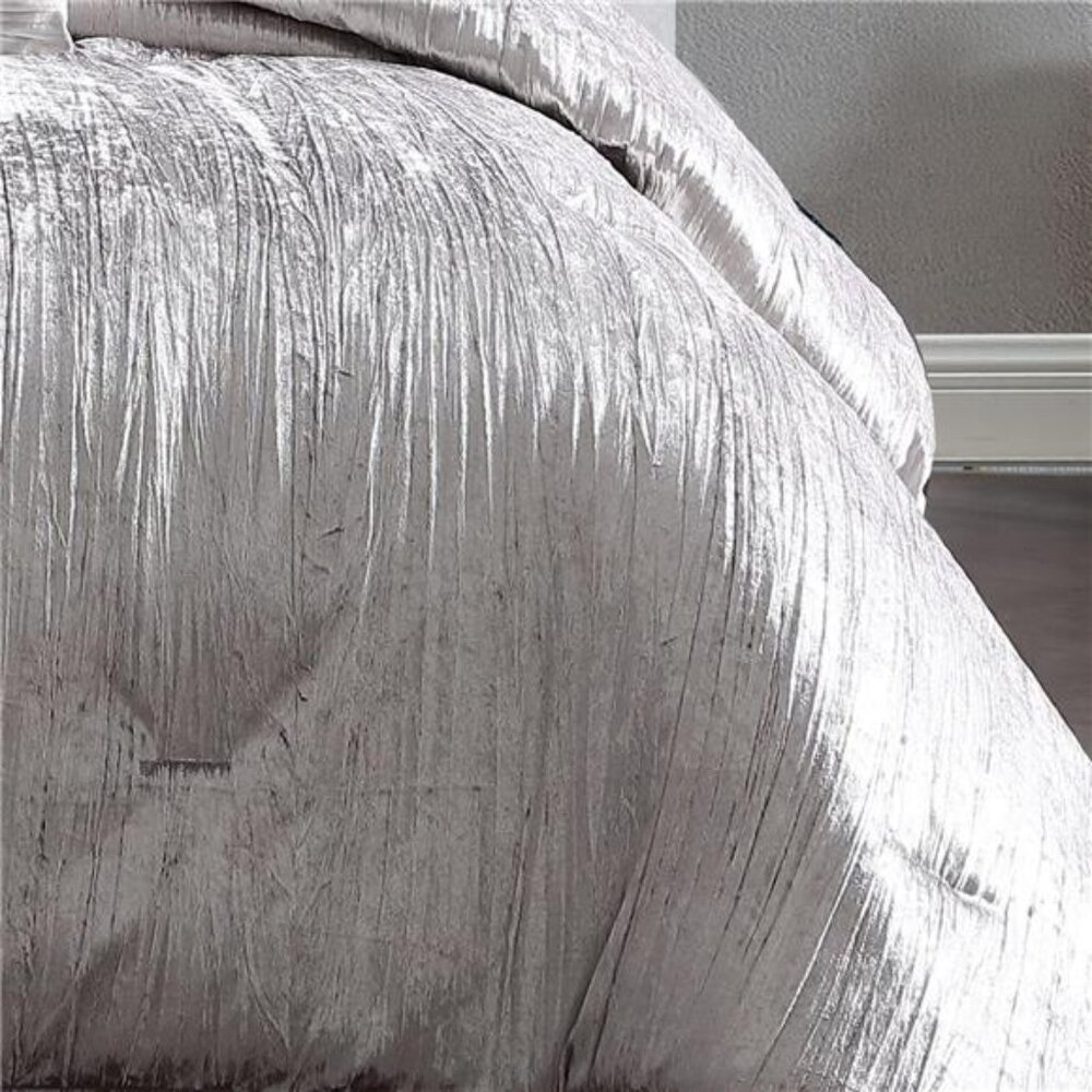 Home Turin Comforter Set, King, Silver, 7 Piece Set